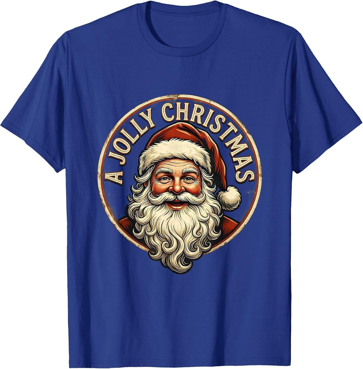 A Jolly Christmas Vintage Santa Claus Face Old Fashioned T-Shirt - Royal Blue