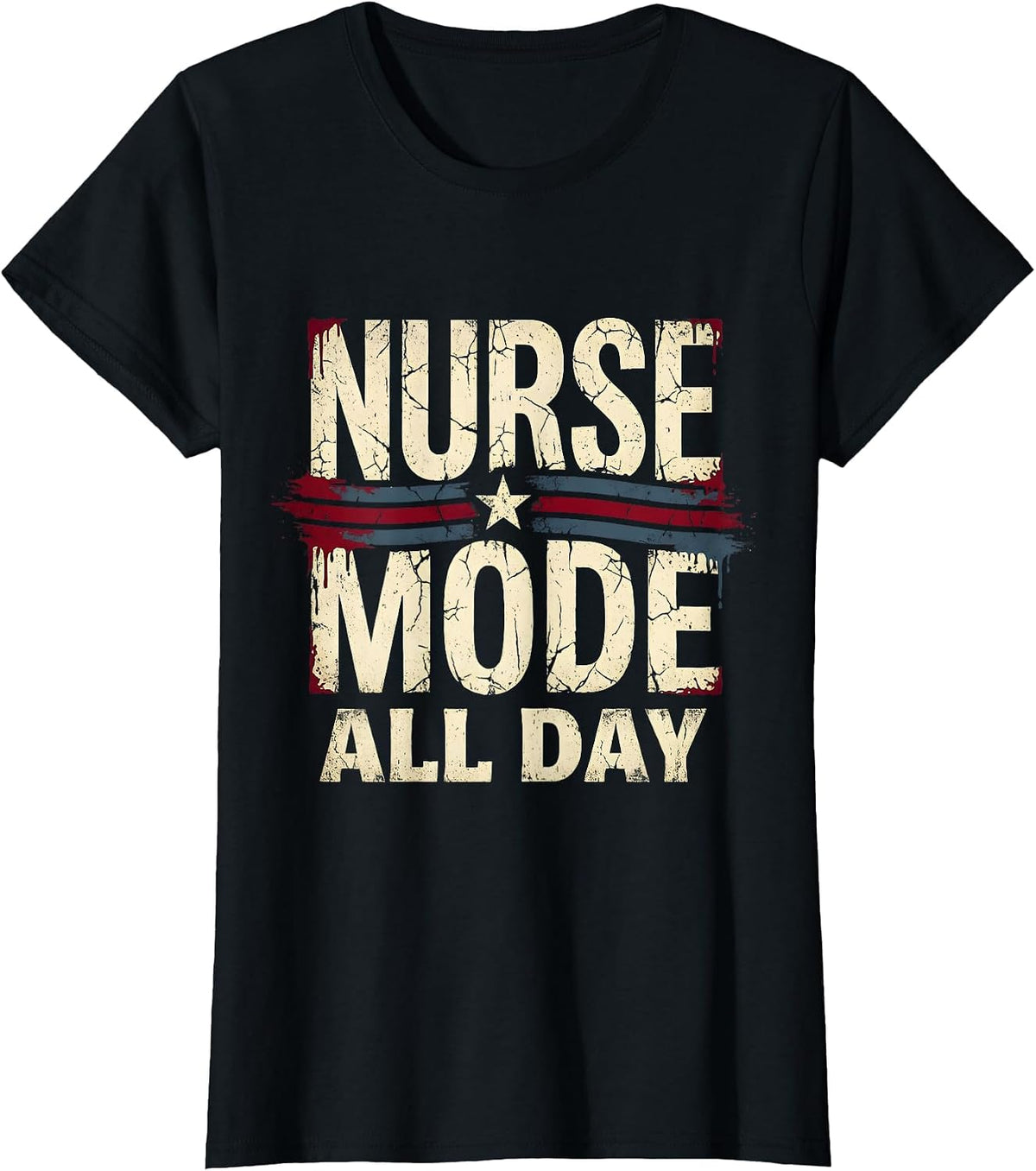 Nurse Mode All Day School Nurse Design T-Shirt - Black