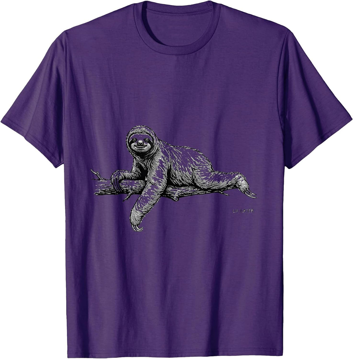 Eh, Later Funny Sloth Lover Lazy Humor T-Shirt - Purple