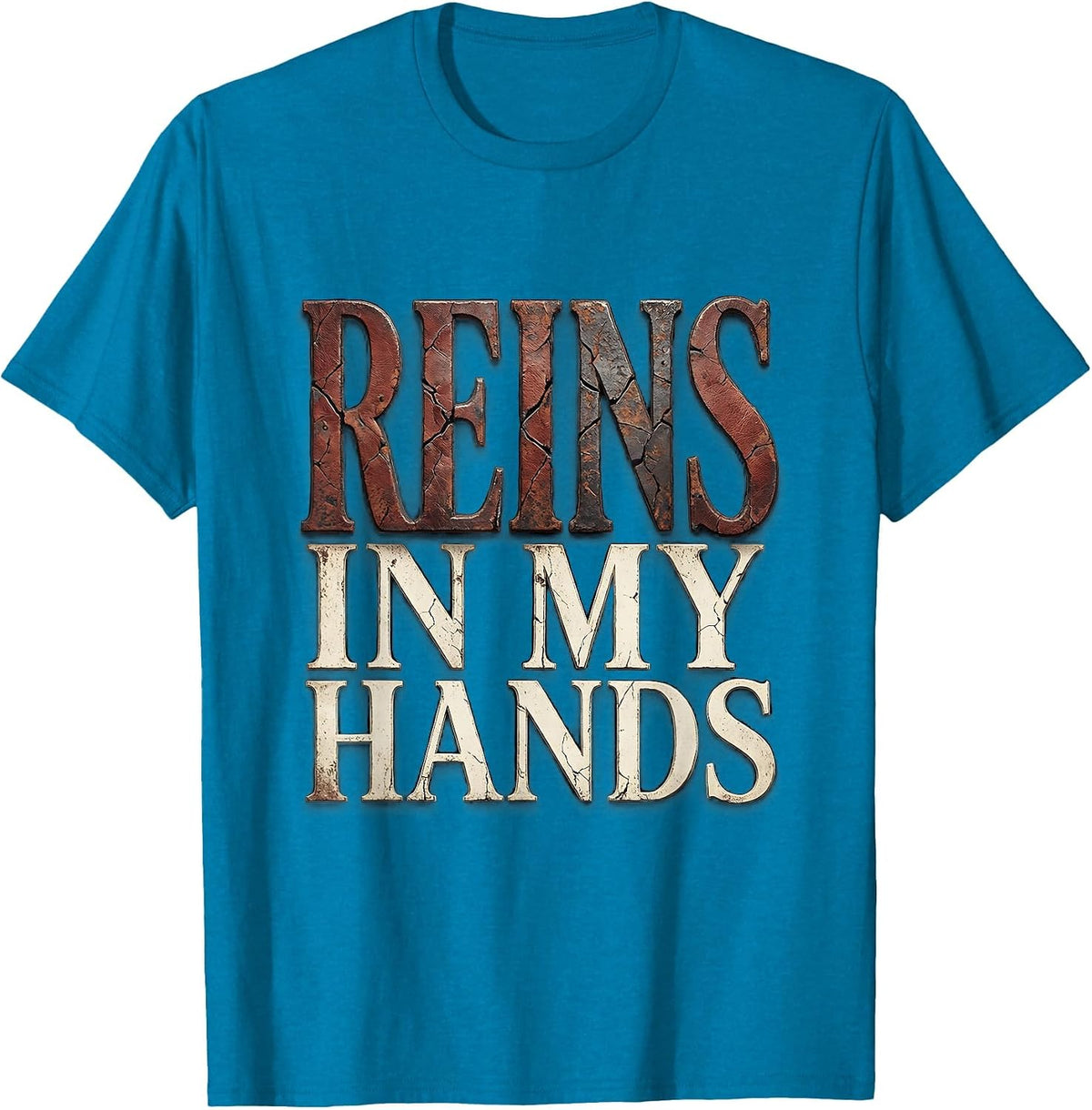 Reins In My Hands Equestrian Riding Design T-Shirt - Sapphire Blue