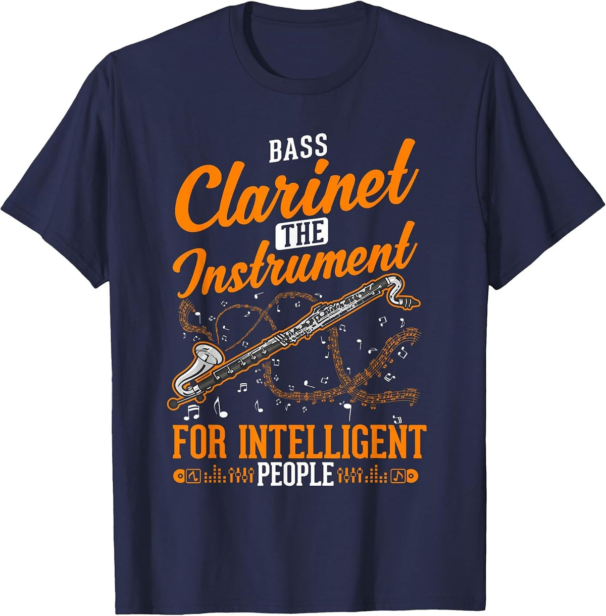 Bass Clarinet Instrument for Intelligent People T-Shirt - Navy Blue