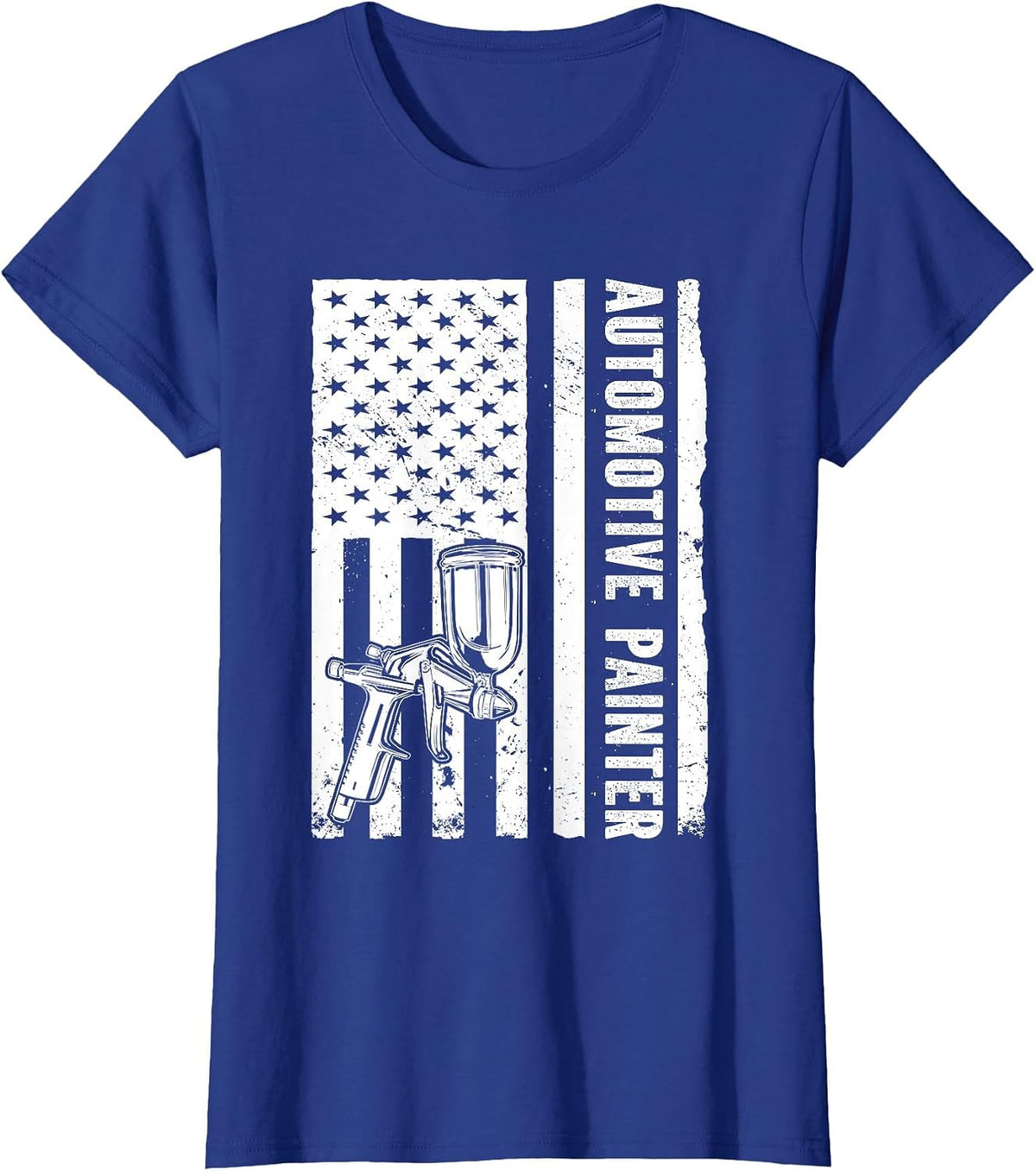 Auto Body Painter USA Flag Automotive Painter T-Shirt - Royal Blue