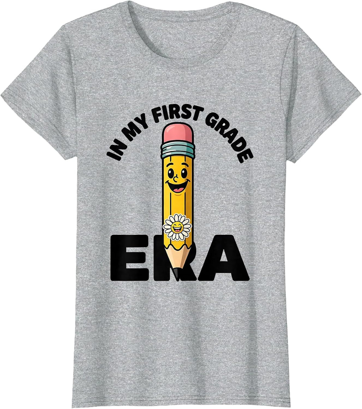 Women's In My First Grade Era Groovy First Grade Back To School T-Shirt - Heather Grey