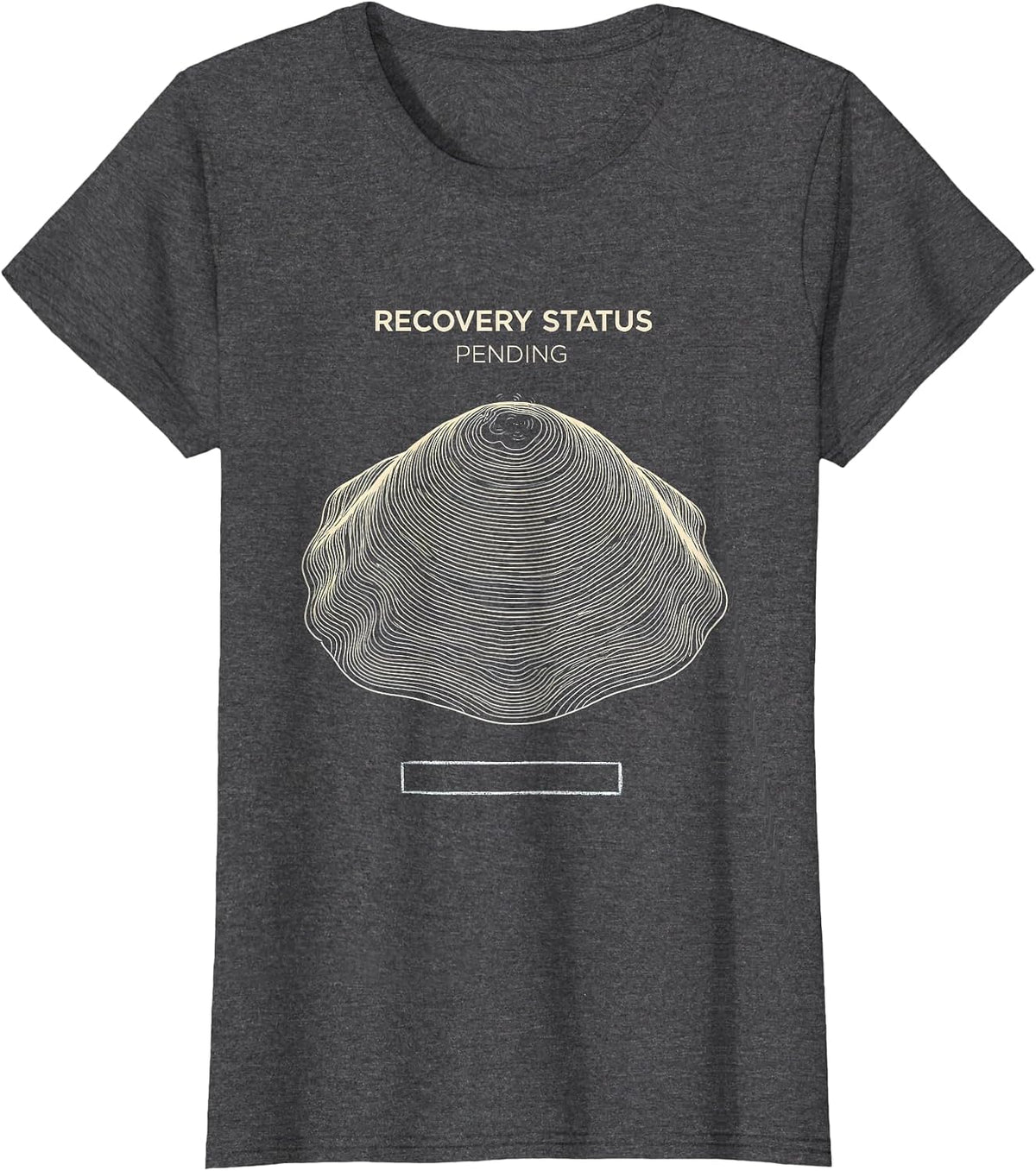 Women's Recovery Status Pending Funny Gym Weightlifting Workout Meme T-Shirt - Dark Heather Grey