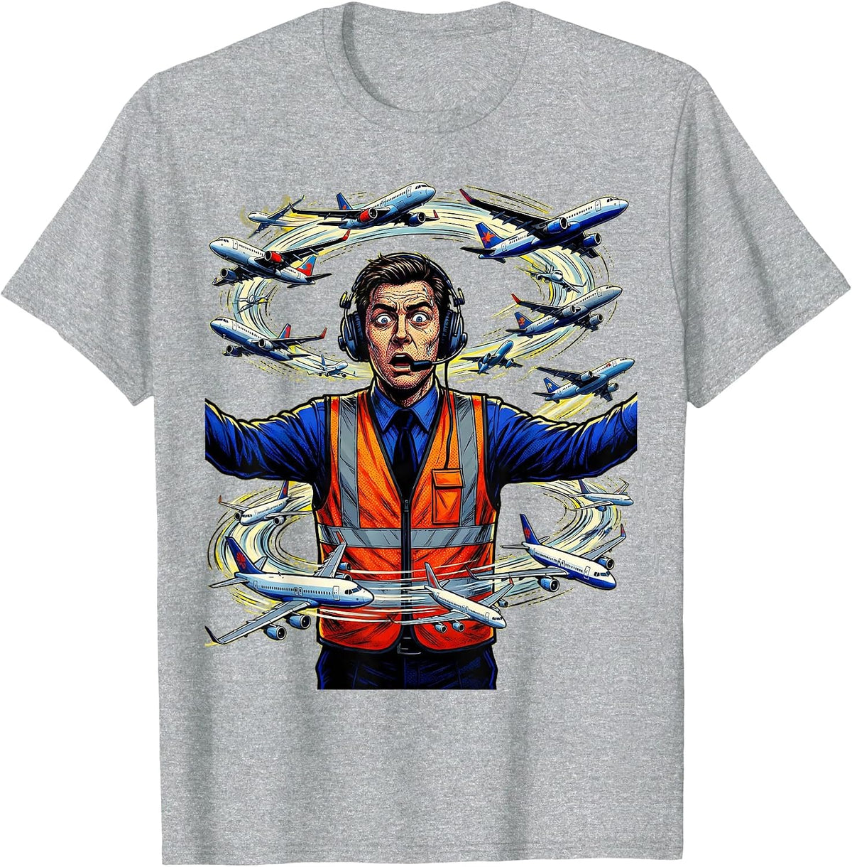 Men's Chaos Coordinator Air Traffic Controller Graphic T-Shirt - Heather Grey