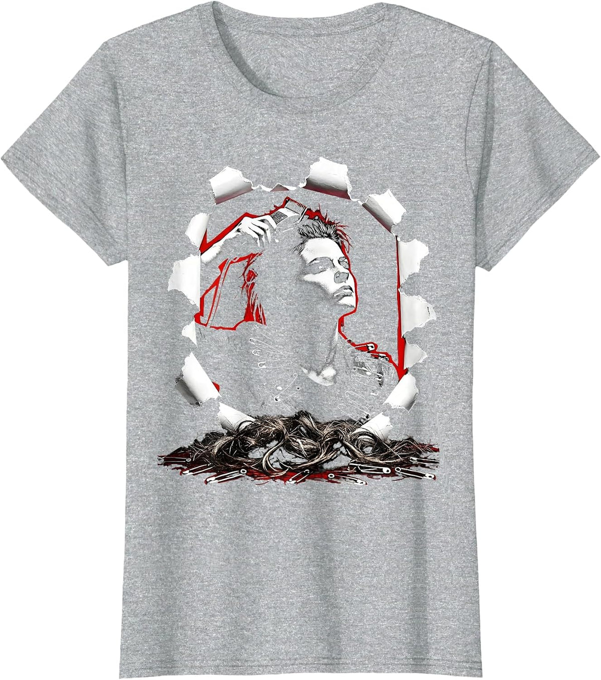 Bold Head Shave Graphic Tee for the Fearless T-Shirt - Heather Grey