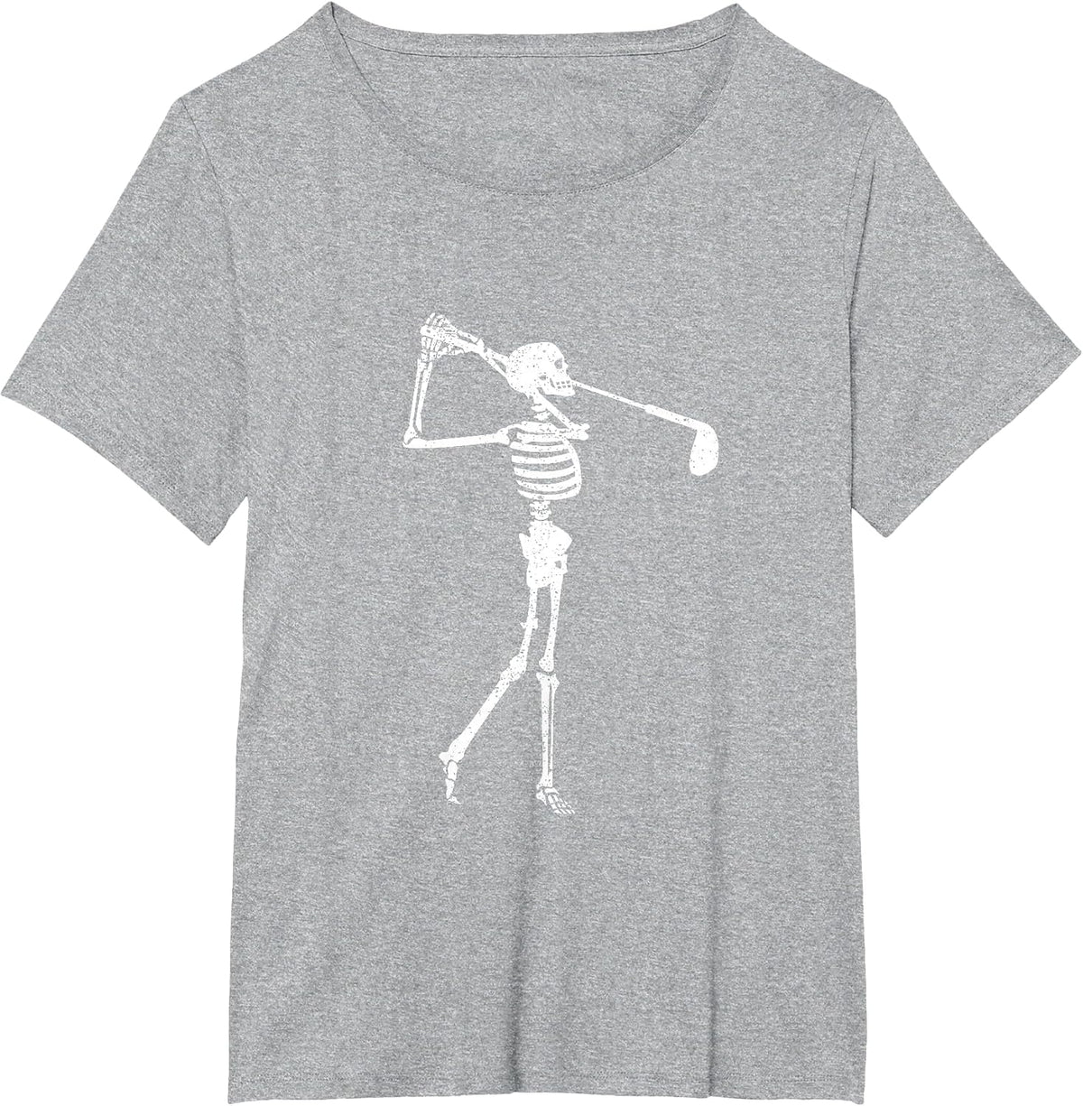 Skeleton Golf Player Funny Halloween Golfing Sports Golfer T-Shirt - Heather Grey