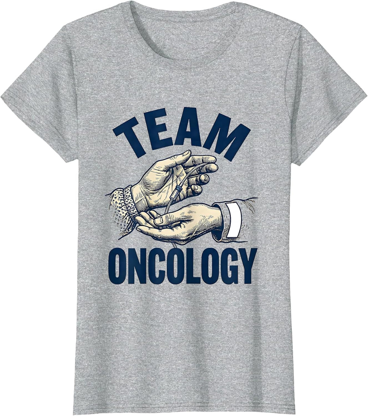 Team Oncology Nurse Squad Oncology Nursing Crew T-Shirt - Heather Grey