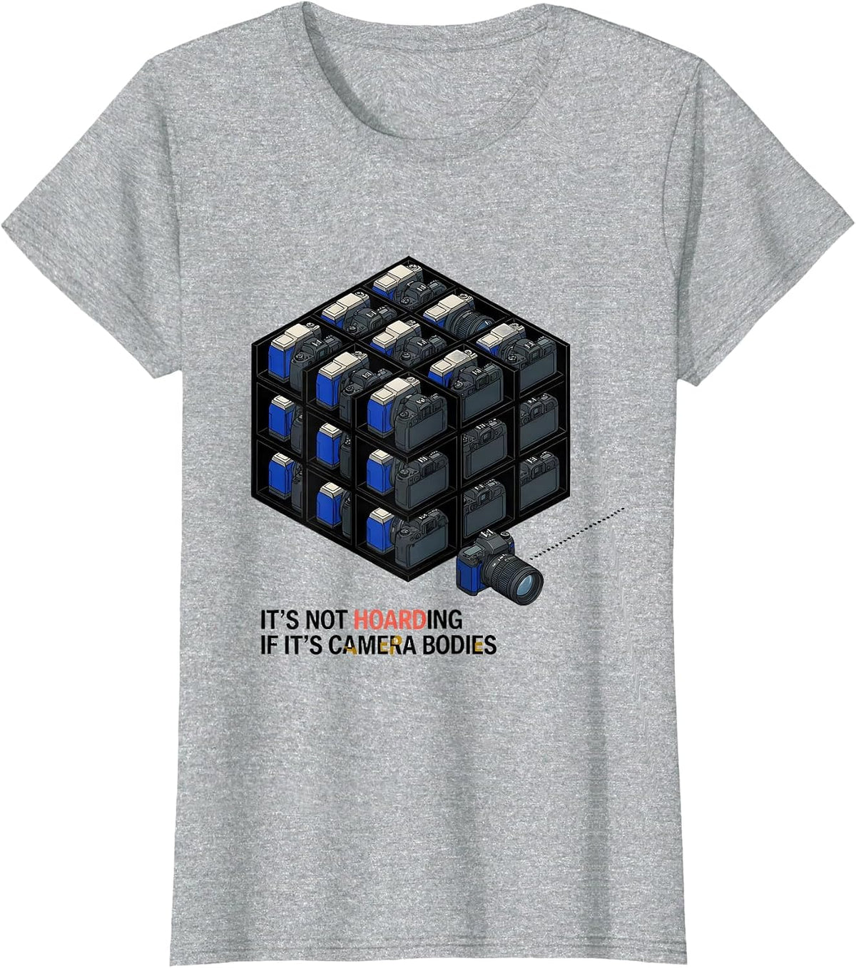 Women's It's Not Hoarding If It's Camera Bodies Photography T-Shirt - Heather Grey