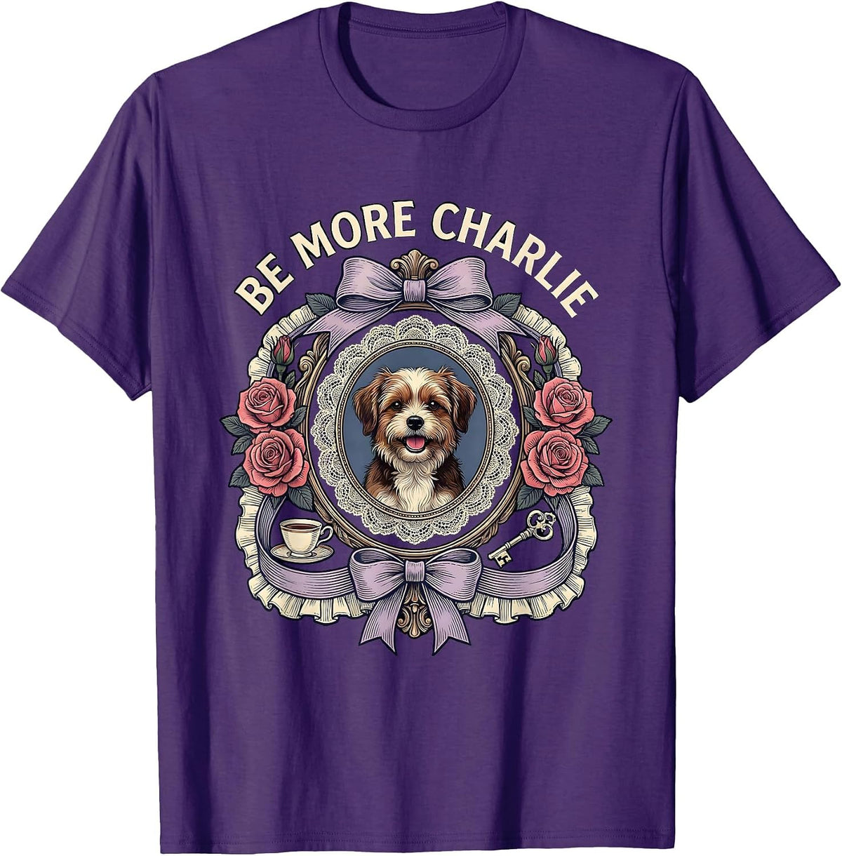 Men's Be More Charlie Live Like Charlie Inspirational Design T-Shirt - Purple