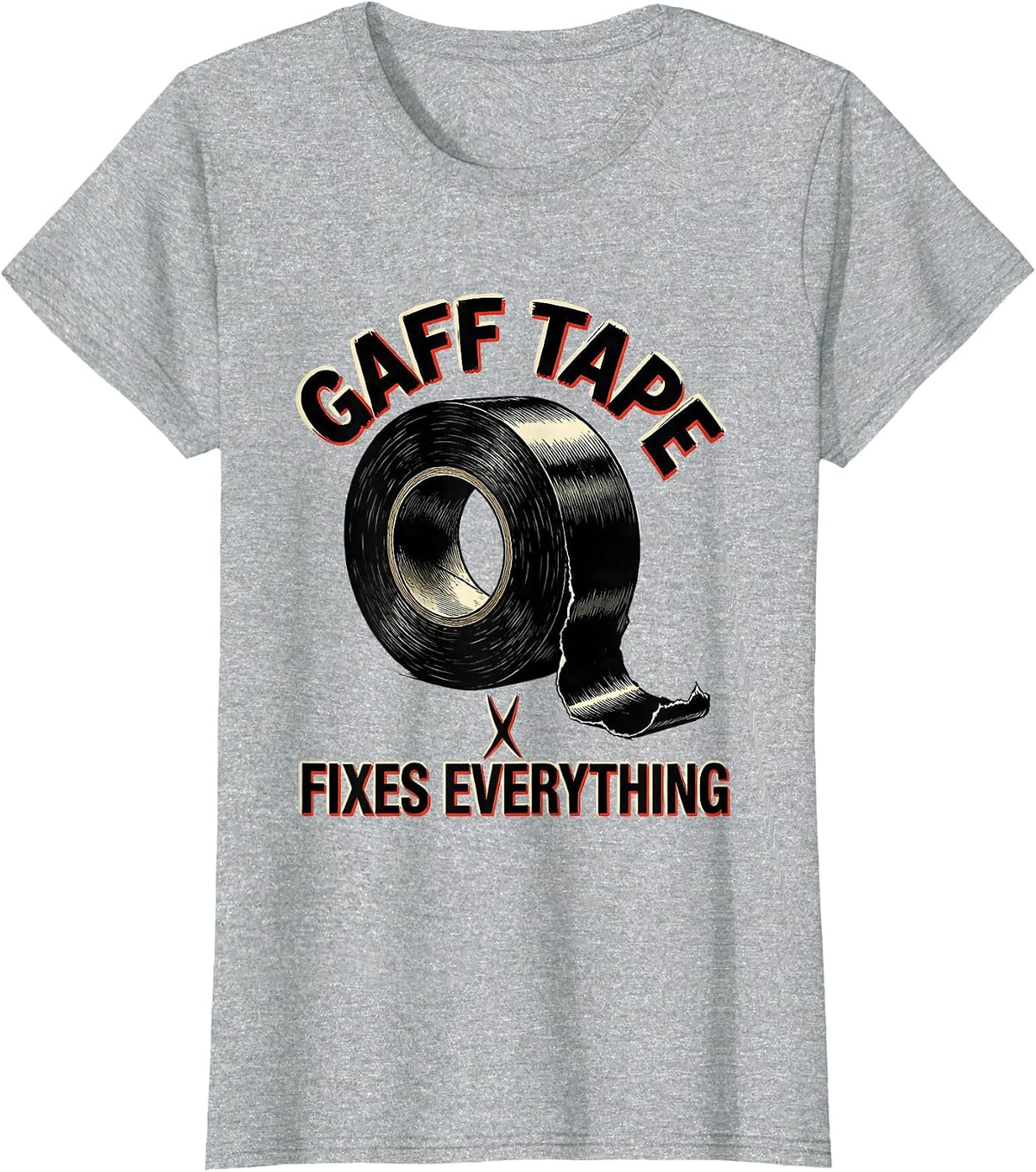 Women's Gaff Tape Fixes Everything Funny Theater Kid Musical Theatre T-Shirt - Heather Grey