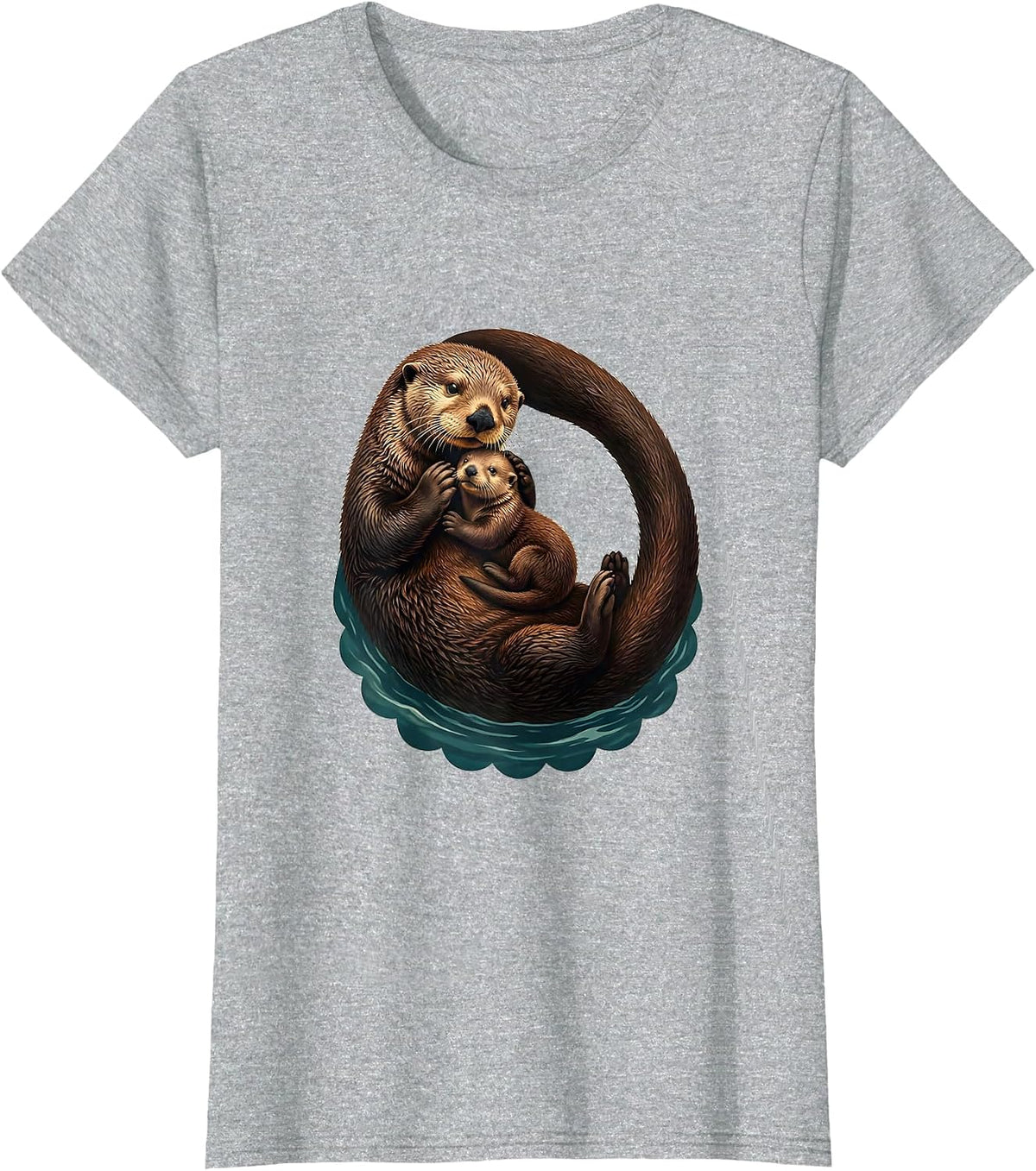 Women's Belly-Up Sea Otter Vintage Otter Lover Gift T-Shirt - Heather Grey