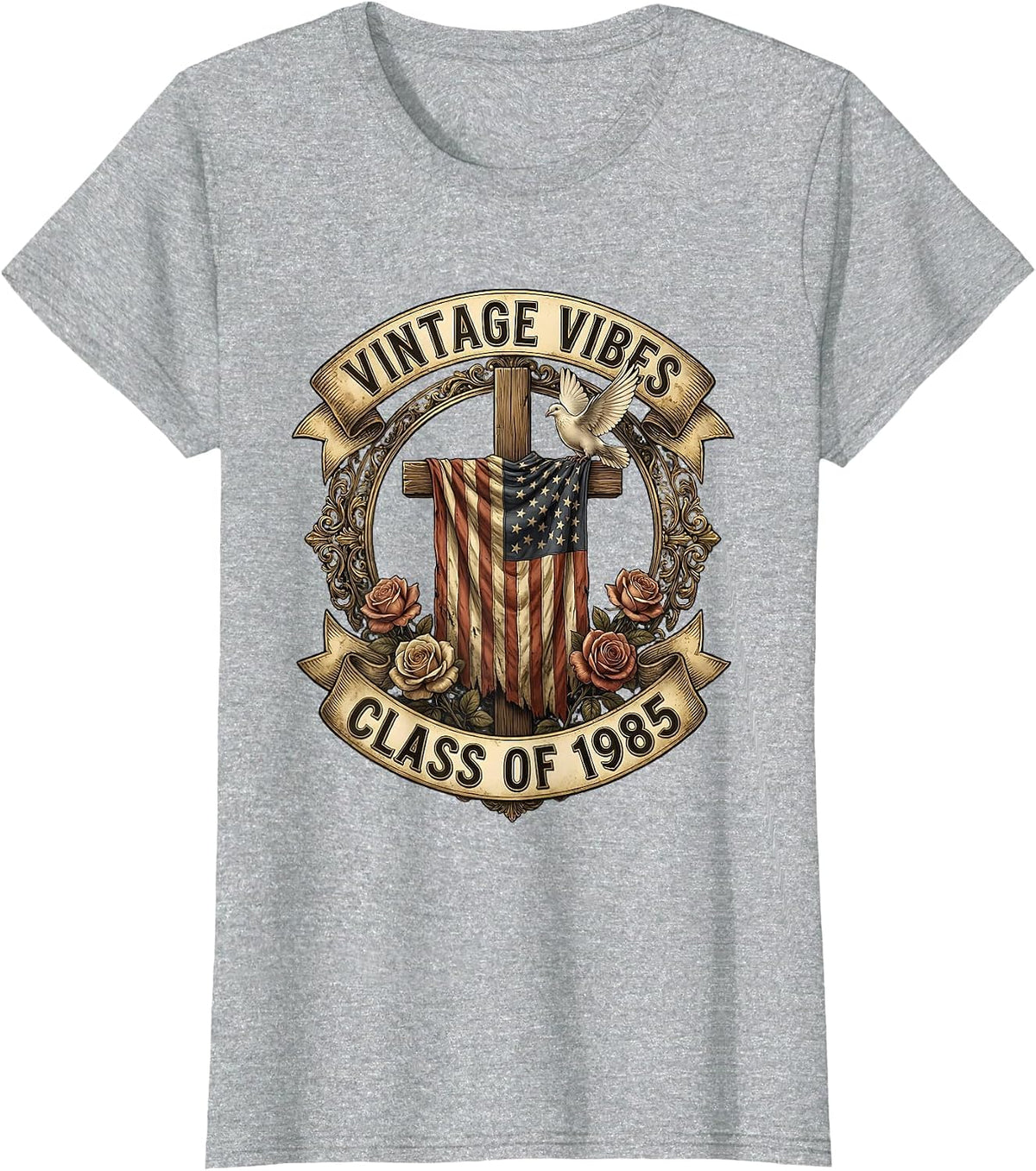 Vintage Vibes Class of 1985 Retro Design T-Shirt - Heather Grey