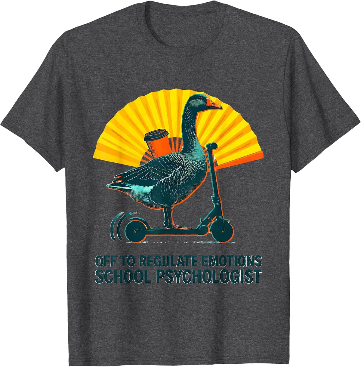 Off to Regulate Emotions School Psychologist T-Shirt - Dark Heather Grey