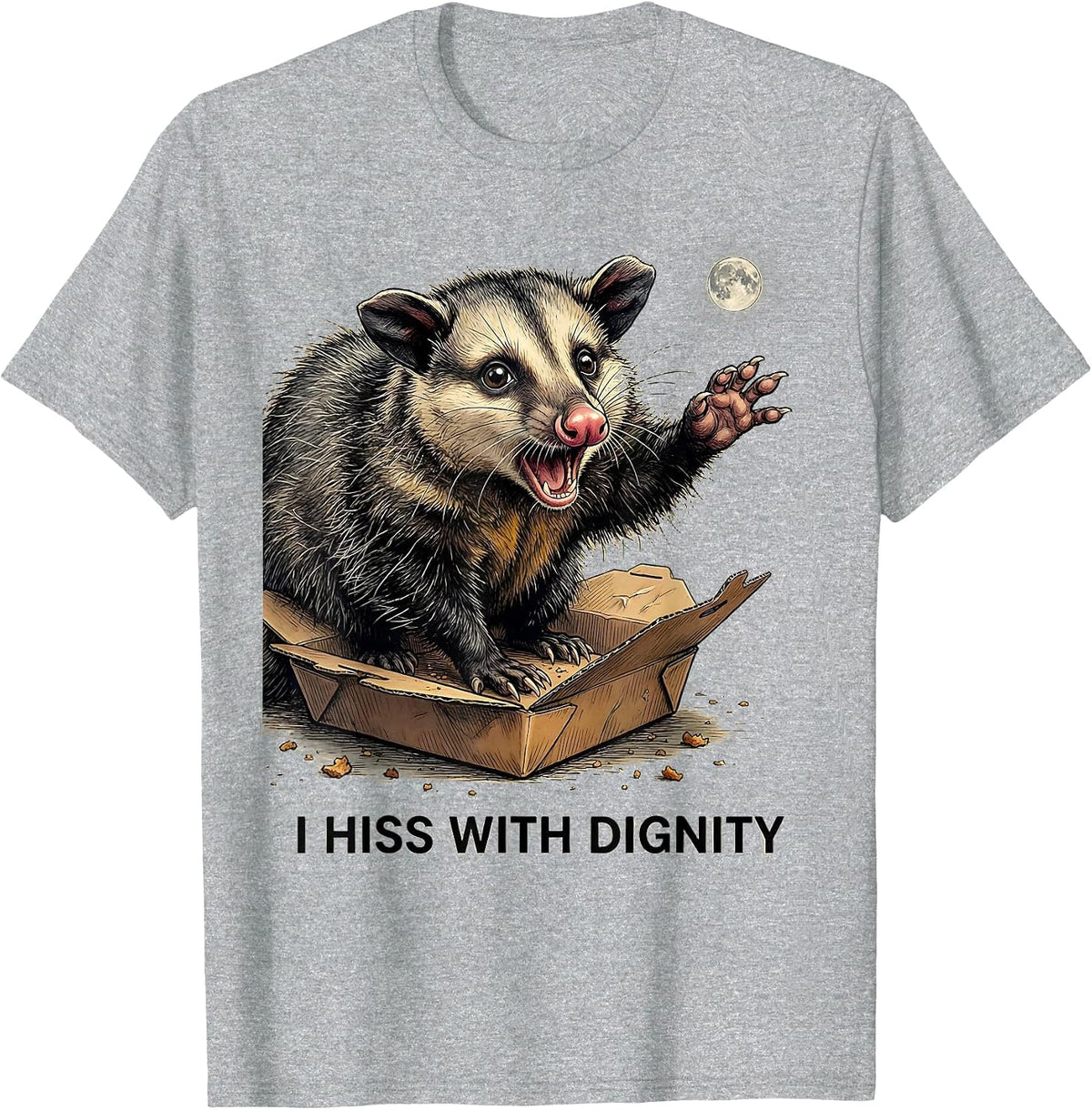 Men's I Hiss With Dignity Funny Opossum Meme Possum Lover T-Shirt - Heather Grey