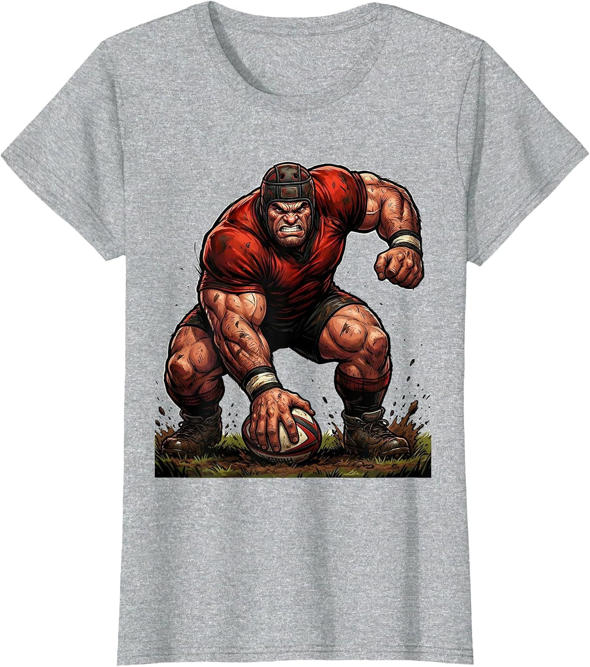 Rugby Number Eight Scrum Base Pickup Graphic T-Shirt - Heather Grey