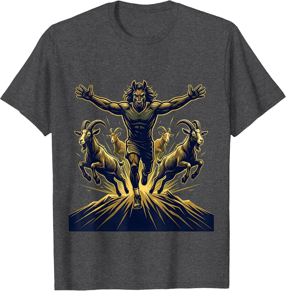 Men's Chaos Coordinator Goat Herder Funny Graphic T-Shirt - Dark Heather Grey