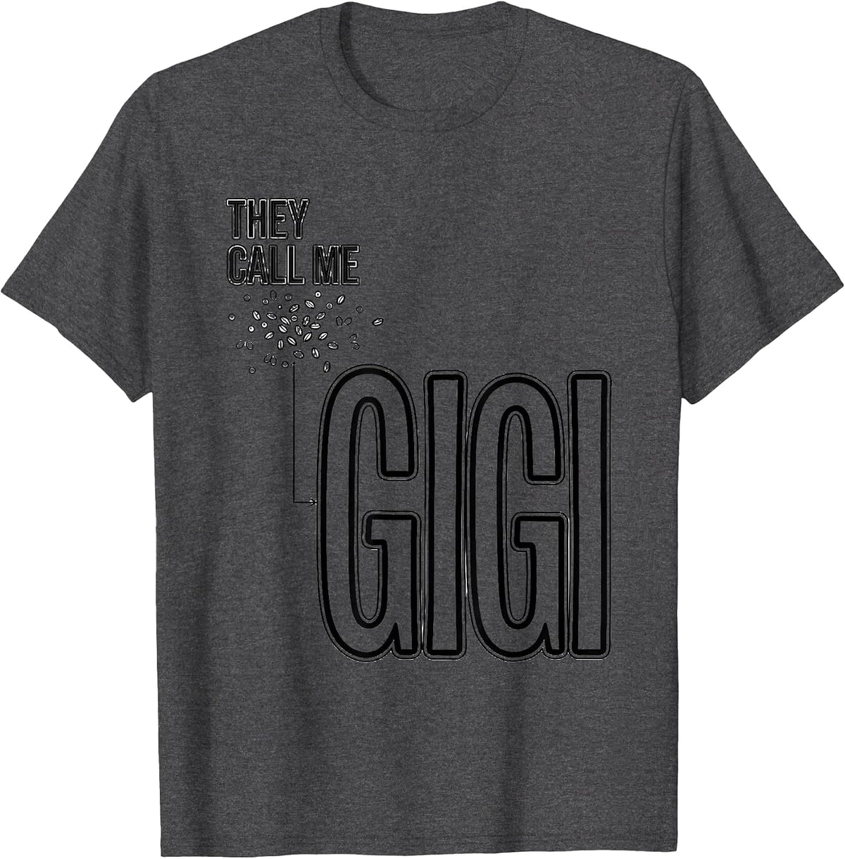 Men's They Call Me Gigi Sunflower Grandma Mother's Day Tribute T-Shirt - Dark Heather Grey