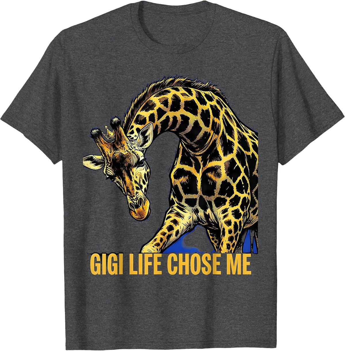 Men's Gigi Life Chose Me Proud Grandma Design T-Shirt - Dark Heather Grey