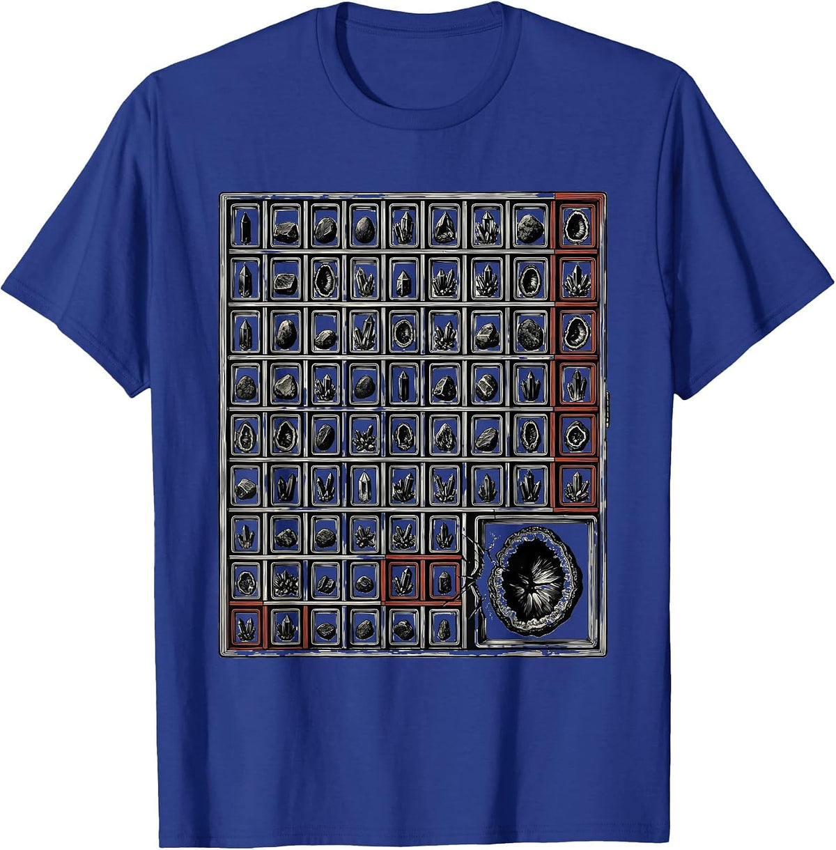 Type Case Mineral Collector Geology Humor Geode Hunter T-Shirt - Royal Blue