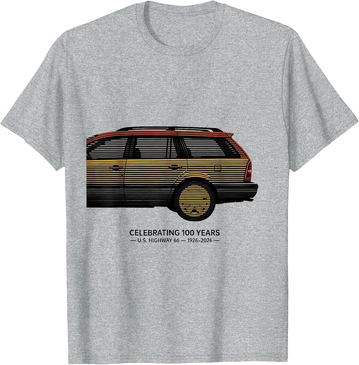 Men's Celebrating 100 Years U.S. Highway 66 Vintage T-Shirt - Heather Grey