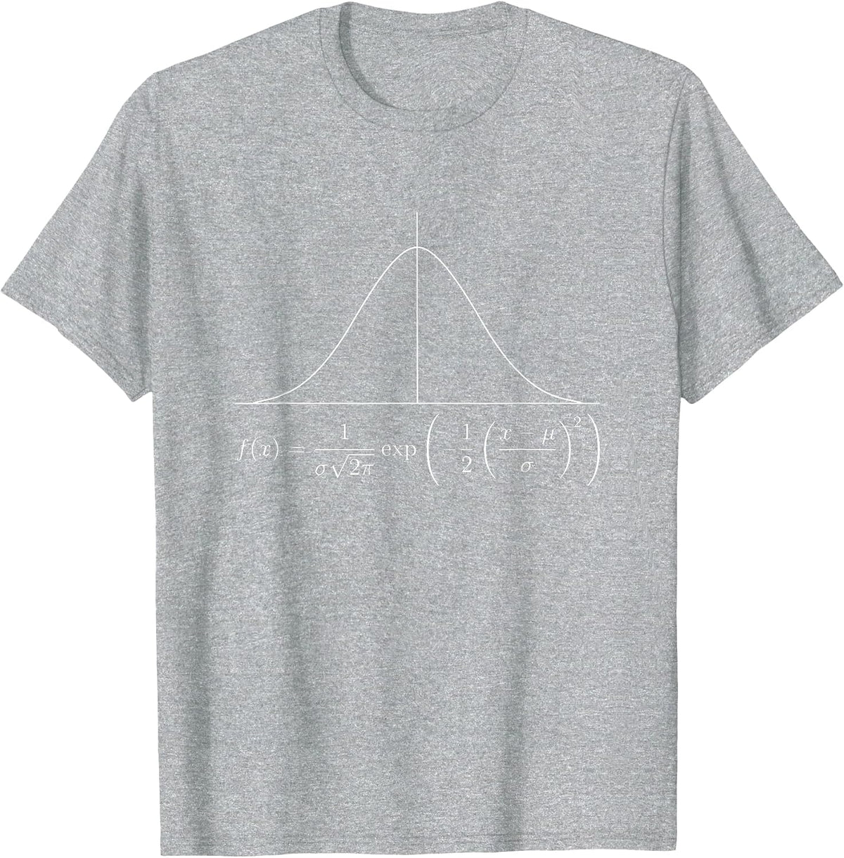 Probability Density Function Normal Distribution Equation T-Shirt - Heather Grey