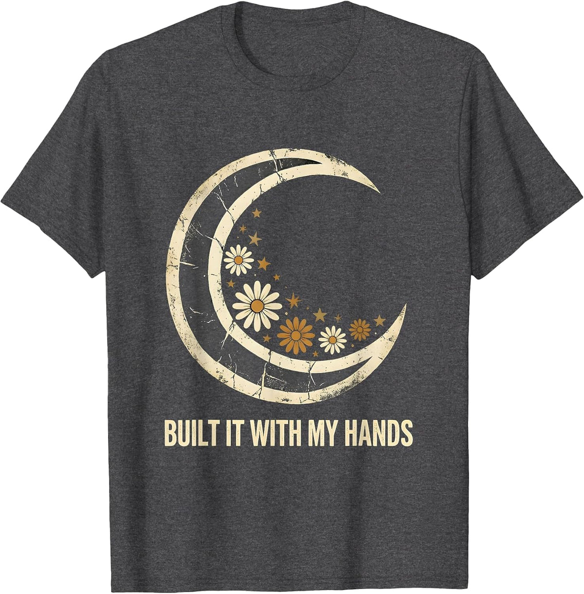 Built It With My Hands Mechanic Pride Design T-Shirt - Dark Heather Grey