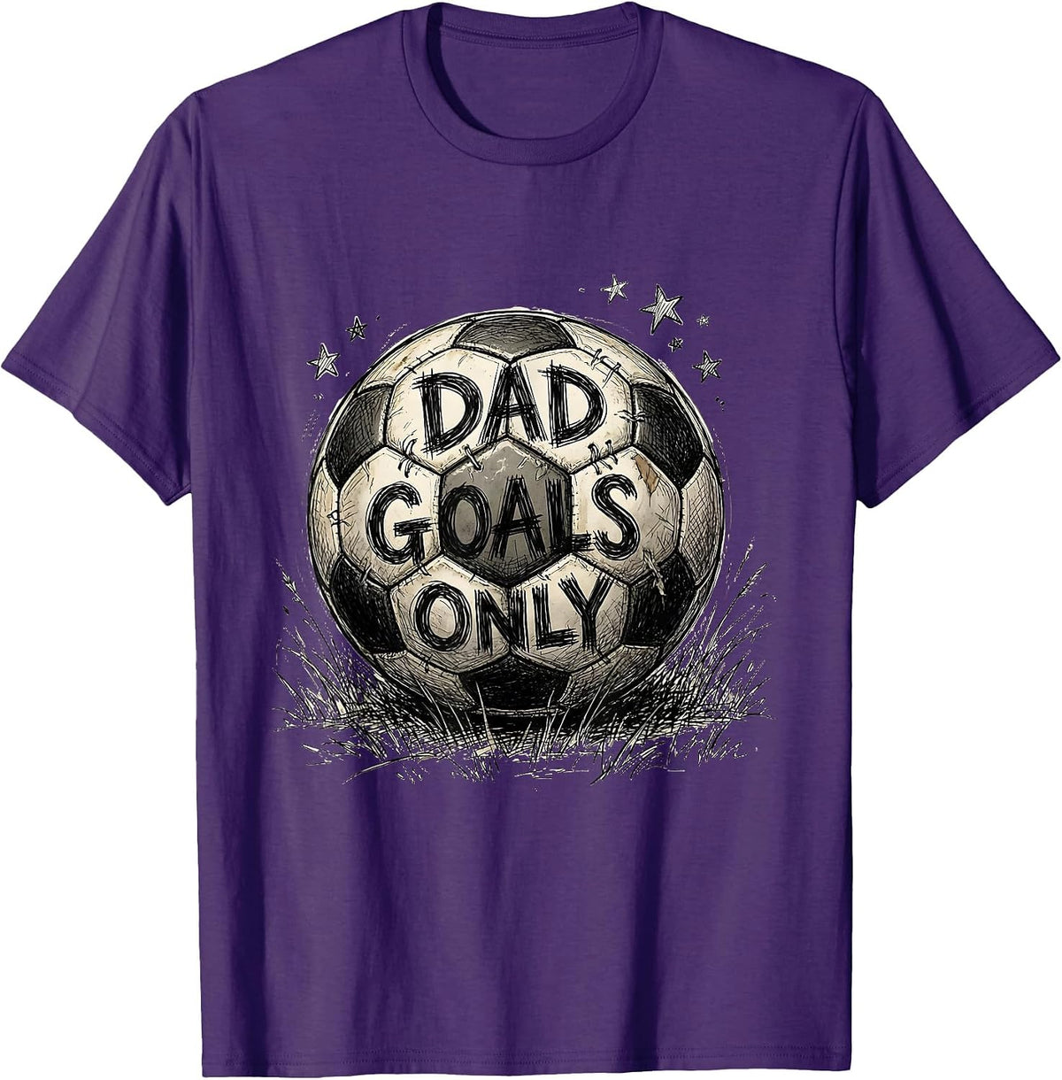Dad Goals Only Soccer Dad Graphic Design T-Shirt - Purple