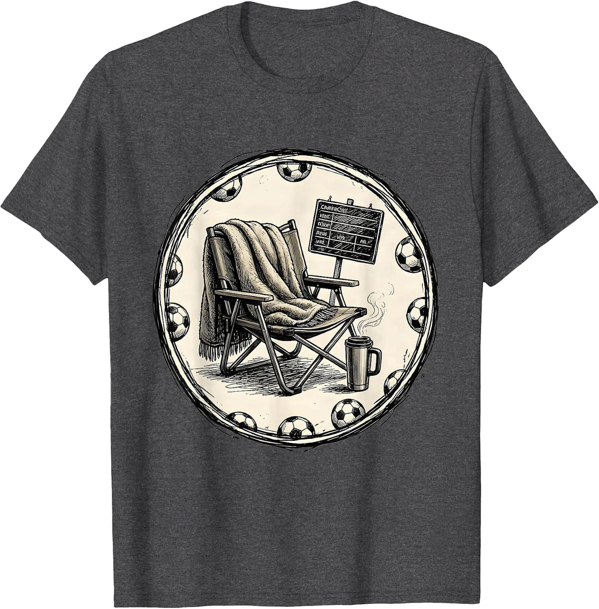 Men's Soccer Dad Sideline Scene Graphic T-Shirt - Dark Heather Grey
