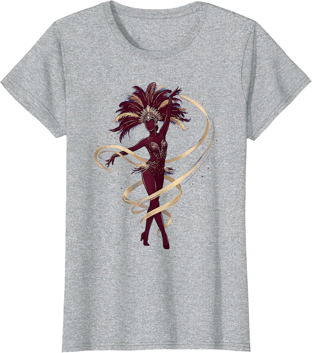 Women's Showgirl Confetti Rain Solo Dancer Graphic T-Shirt - Heather Grey
