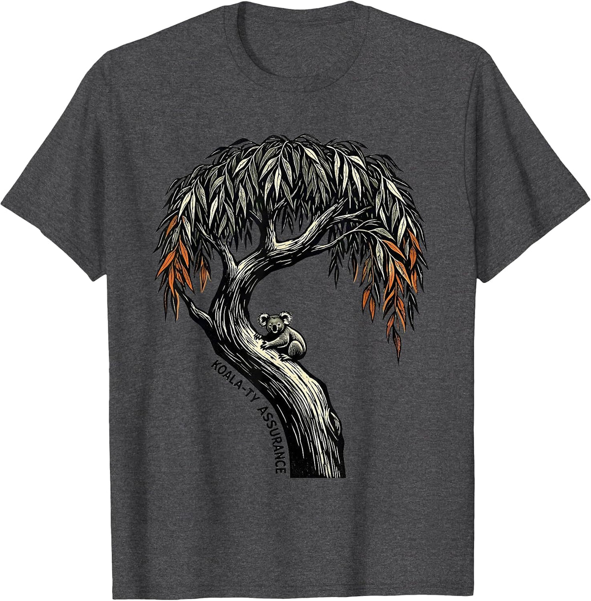 Men's Koala-ty Assurance Cute Koala Pun Animal Lover Humor T-Shirt - Dark Heather Grey