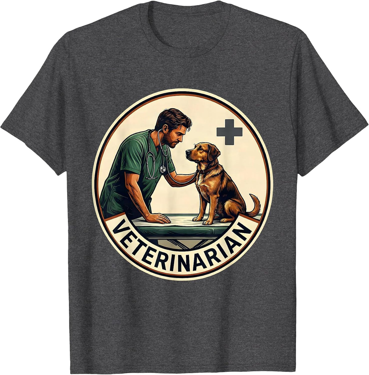 Veterinarian Funny Vet Tech Gift Occupational Pride T-Shirt - Dark Heather Grey