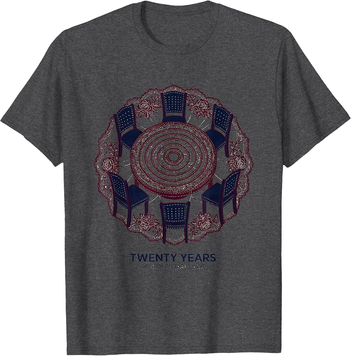 Men's Twenty Years Of Kitchen Table Wait Veteran Wife Hero Husband T-Shirt - Dark Heather Grey
