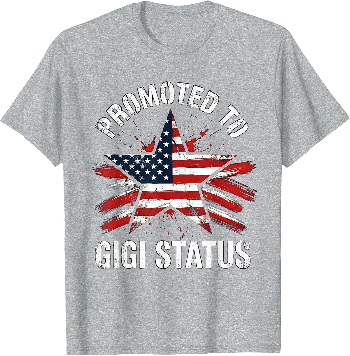 Men's Promoted to Gigi Status Grandma Gift Design T-Shirt - Heather Grey