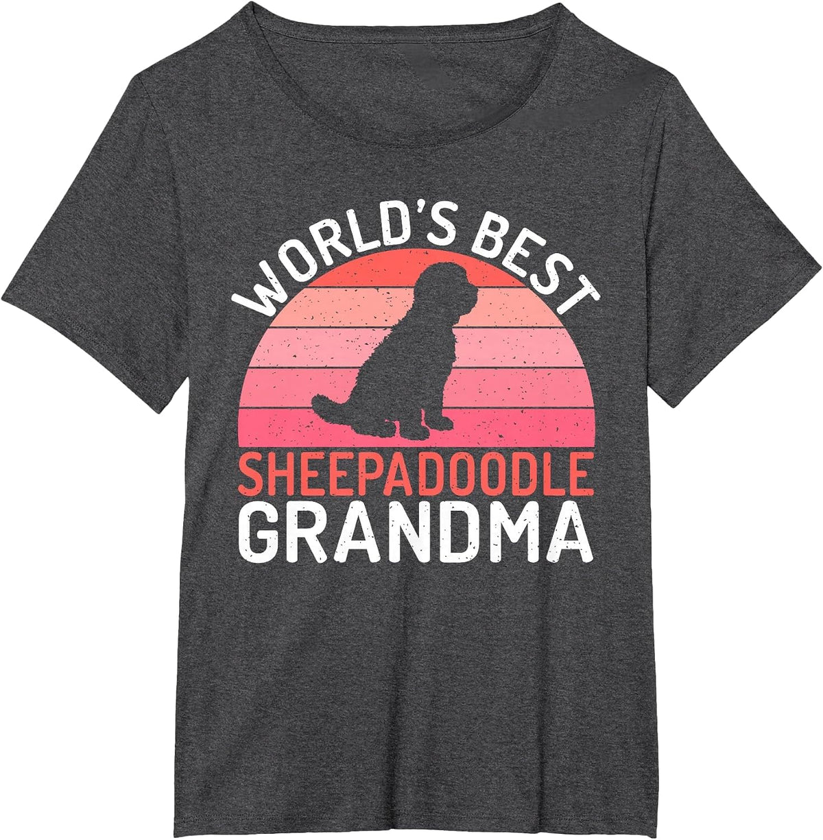 Worlds Best Sheepadoodle Grandma Sheepadoodle T-Shirt - Dark Heather Grey
