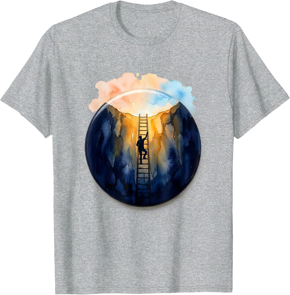 Men's Climbing Out Mental Health Awareness Graphic T-Shirt - Heather Grey