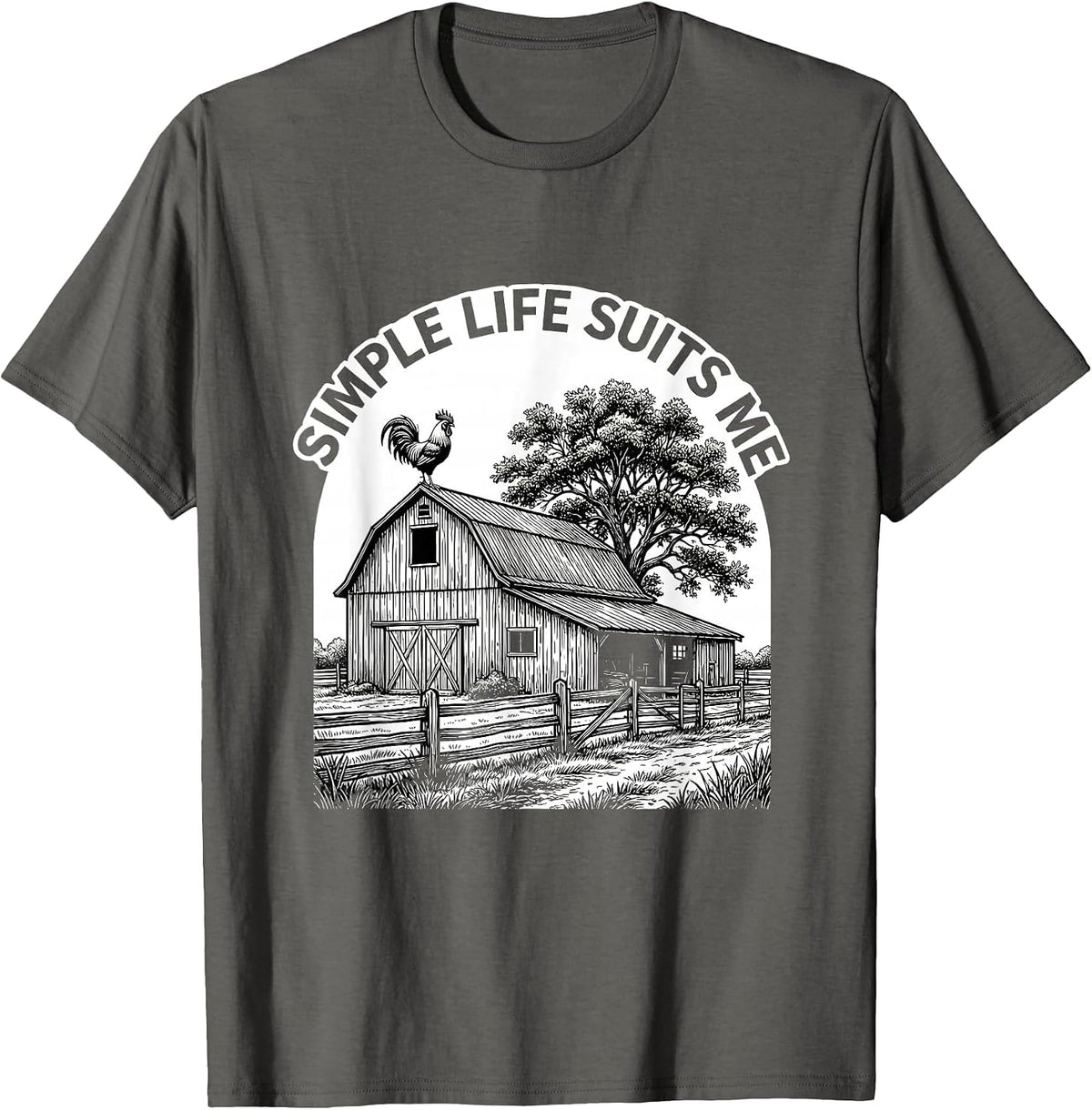 Simple Life Suits Me Minimalist Lifestyle Design T-Shirt - Asphalt Grey