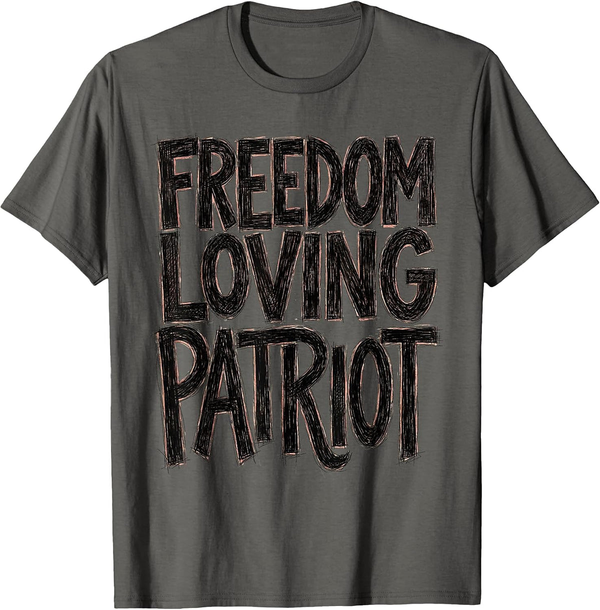 Freedom Loving Patriot Memorial Day Design T-Shirt - Asphalt Grey