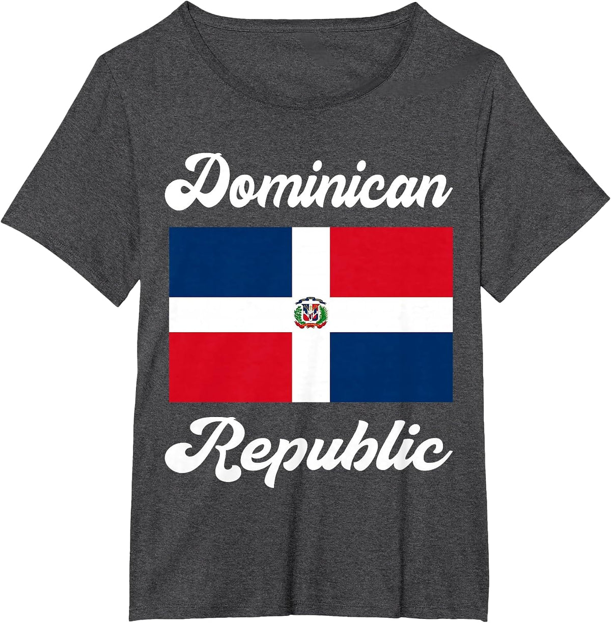 Dominican Republic Flag Pride T Shirt T-Shirt - Dark Heather Grey