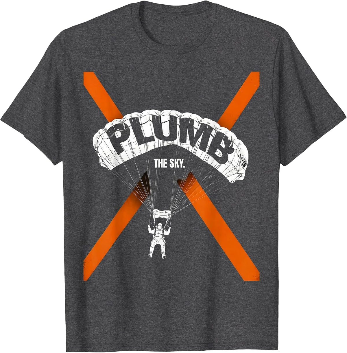 Plumb the Sky Funny Skydiving Skydive Skydiver T-Shirt - Dark Heather Grey