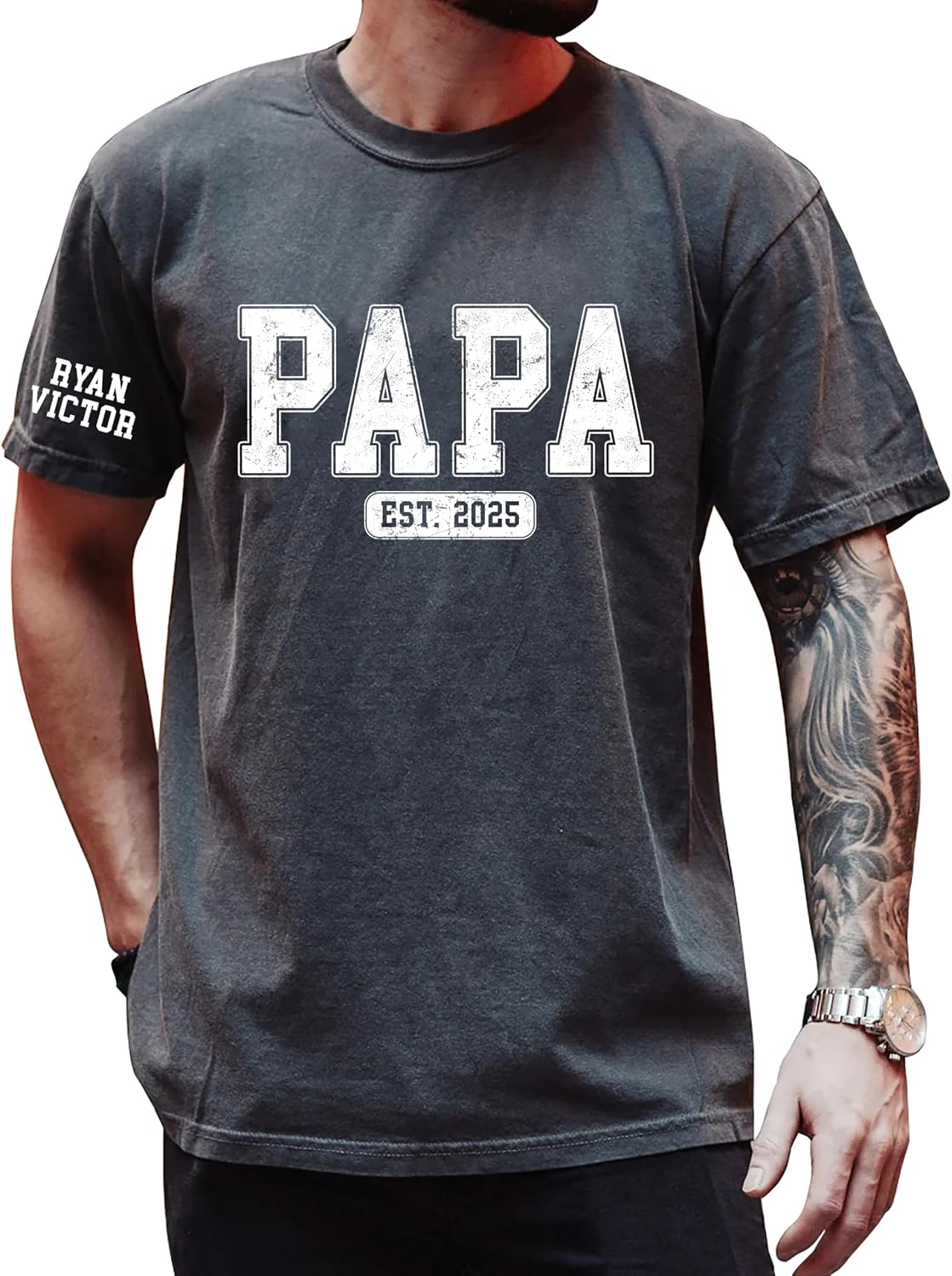 Personalized Dad Shirt, Custom Dad Shirt, Papa Tshirt, Fathers Day Christmas Birthday Gifts for Papa Grandpa - Papa