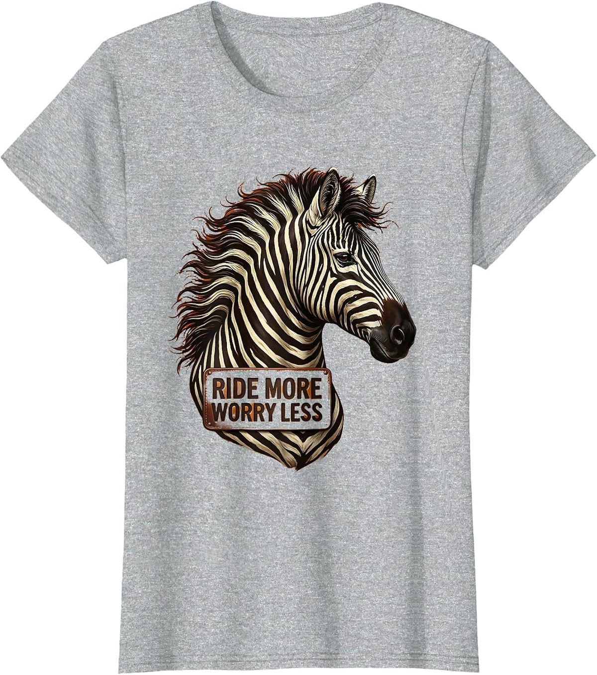 Women's Ride More Worry Less Horse Riding Design T-Shirt - Heather Grey