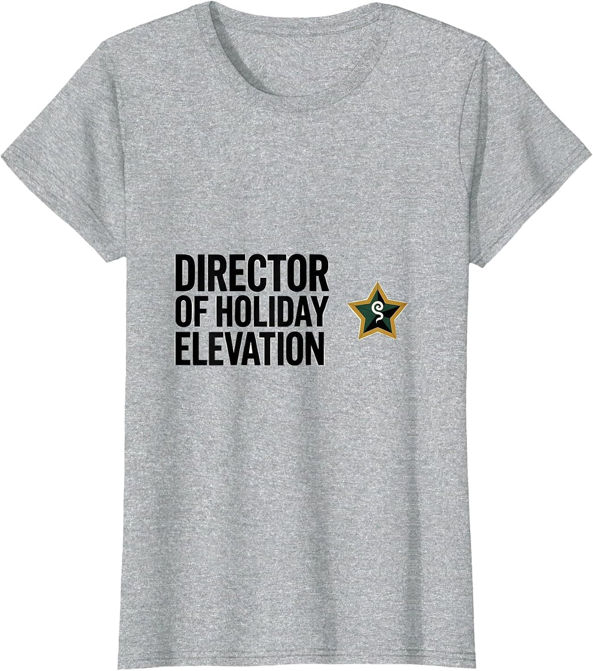 Director of Holiday Elevation Geometric Stoner Christmas T-Shirt - Heather Grey