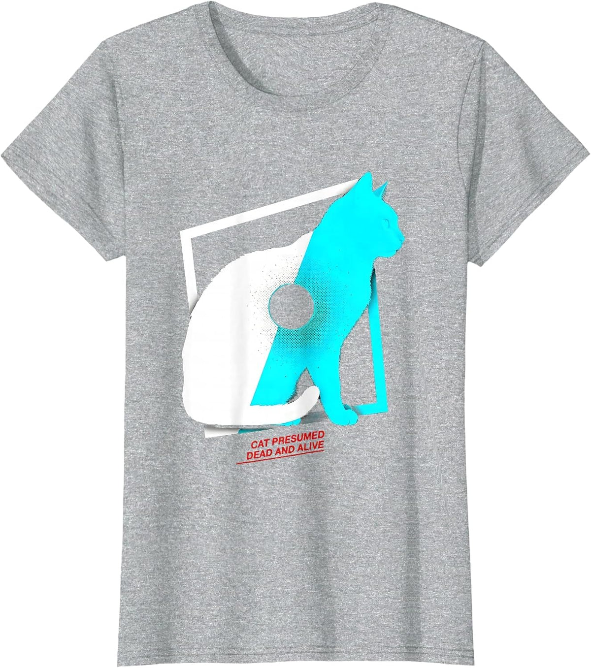 Cat Presumed Dead And Alive Funny Science Physics Student T-Shirt - Heather Grey