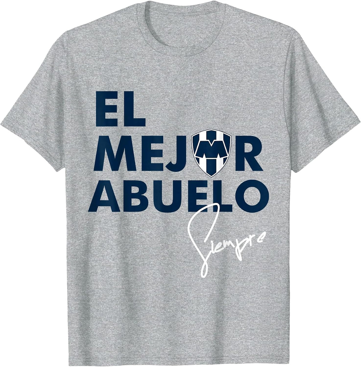 Monterrey The Best Grandpa | Striped Family Pride T-Shirt - Heather Grey