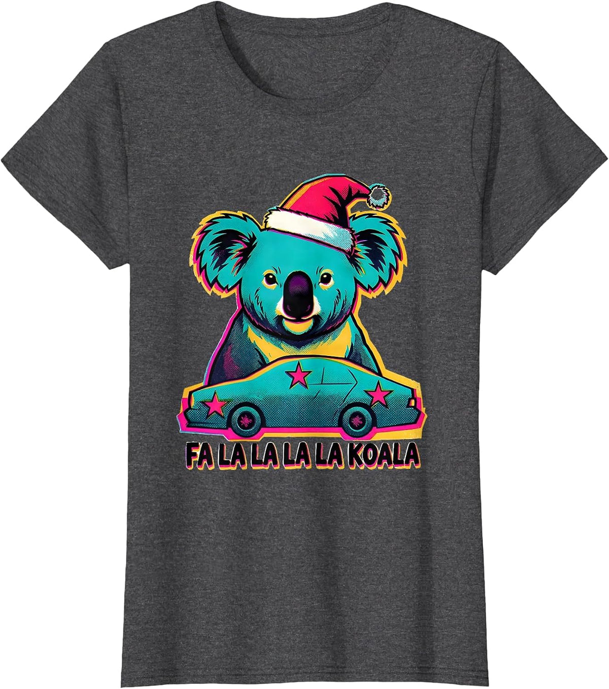 Women's Fa La La La La Koala Funny Koala Lover Australian Animal T-Shirt - Dark Heather Grey