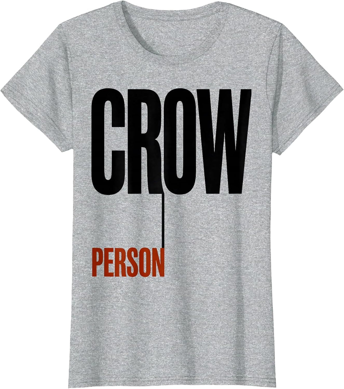Crow Person Minimalist Bird Enthusiast Gothic Nature Art T-Shirt - Heather Grey