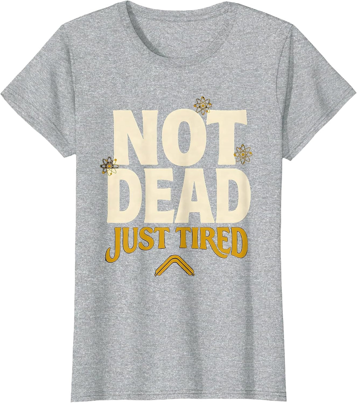 Not Dead Just Tired Funny Opossum Design T-Shirt - Heather Grey