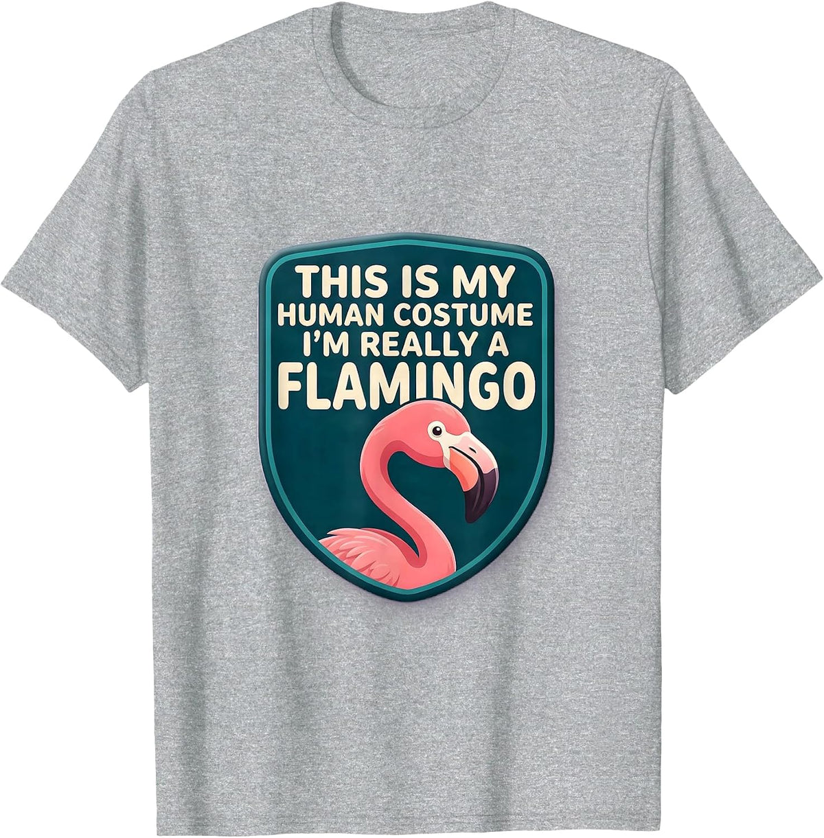 Men's This Is My Human Costume I'm Really A Flamingo Cute Kawaii T-Shirt - Heather Grey