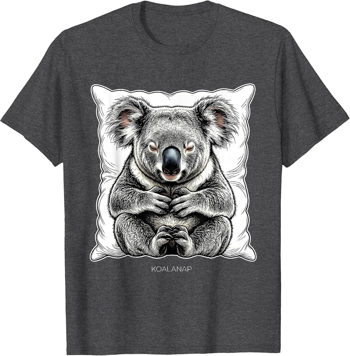 Koalanap Official Sleepshirt Cute Sleeping Koala Animal T-Shirt - Dark Heather Grey